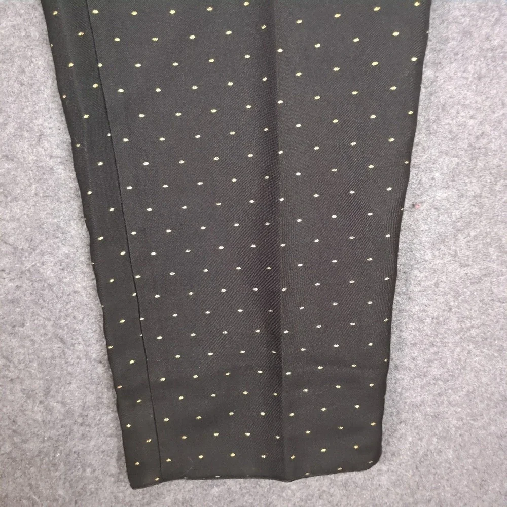 Talbots Woman Black Gold Polka Dot Embroidered Ankle Dress Pants Plus Size 16W - Picture 4 of 14